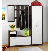 Předsíňová sestava, wenge, bílá MECKI Kondela (foto 4)