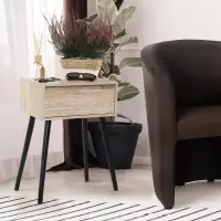 Příruční/noční stolek, dub/černá, ALYSANDRA TYP 1 Kondela (foto 4)