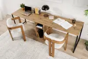 Psací stůl TWIN – Study Desk / Borovice / Černá ASIRGROUP
