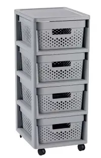Regál INFINITY DOTS se šuplíky 4x11L / Rojaplast (foto 8)