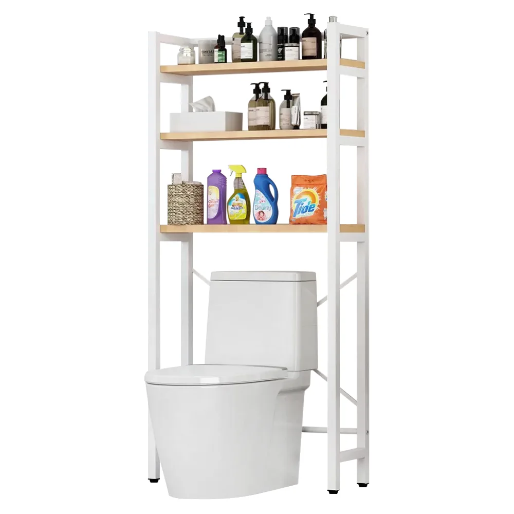 Regál nad WC, dub natural/bílá, BALRAM Kondela
