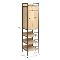 Regál se skříňkou, dub/černá, LORVA Kondela (foto 5)