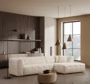 Rohová pohovka CADY 3 Seater Right – Levá / Pravá / Béžová ASIRGROUP