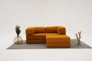Rohová pohovka COMFORT – Pravá / Oranžová ASIRGROUP