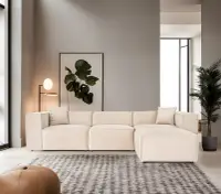 Rohová pohovka LORA (L1-O1-1R-POUFFE ) ASIRGROUP