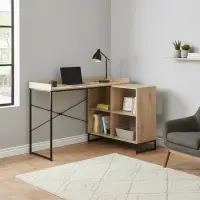 Rohový PC stůl, dub/černá, ULOSTOL Kondela (foto 5)