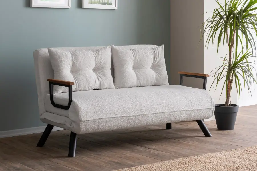 Rozkládací pohovka dvoumístná SANDO 2-Seater – Bílá ASIRGROUP (foto 40)
