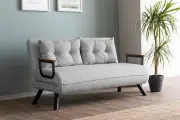 Rozkládací pohovka dvoumístná SANDO 2-Seater – Šedá / 2-Seater / Teddy Fabric ASIRGROUP