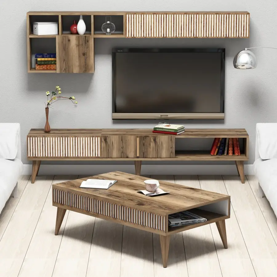 Obývací stěna MILAN – Ořech ASIRGROUP
