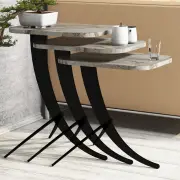 Set odkládacích stolků PION (set 3 ks) – Set 3 ks / Bílá / Černá ASIRGROUP