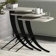 Set odkládacích stolků PION (set 3 ks) – Set 3 ks / Krémová ASIRGROUP