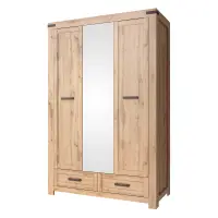 Skříň 3D2S se zrcadlem, dub wotan, MORATIZ Kondela