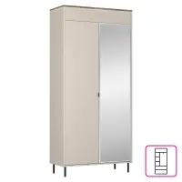 Skříň, kašmír/dub castello, EYCO 2D/40 Kondela