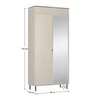 Skříň, kašmír/dub castello, EYCO 2D/40 Kondela (foto 4)