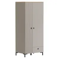 Skříň, šedohnědá Taupe/dub silverjack, DOMCA 2D1S Kondela (foto 2)