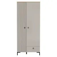 Skříň, šedohnědá Taupe/dub silverjack, DOMCA 2D1S Kondela (foto 4)