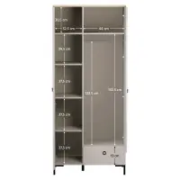 Skříň, šedohnědá Taupe/dub silverjack, DOMCA 2D1S Kondela (foto 5)