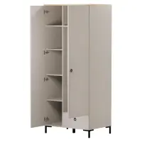 Skříň, šedohnědá Taupe/dub silverjack, DOMCA 2D1S Kondela (foto 6)
