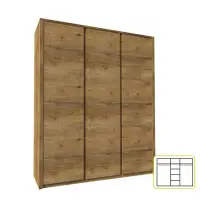 Skříň třídveřová, dub lefkas tmavý, MONTANA S3D Kondela