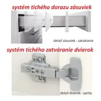 Skříňka horní G 40, vysoký bílý lesk/dub sonoma, pravá, LINE Kondela (foto 3)