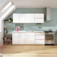 Skříňka horní G 40, vysoký bílý lesk/dub sonoma, pravá, LINE Kondela (foto 6)