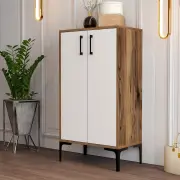 Skříňka na obuv PRAG – Ořech / Bílá ASG-845HCT4108 ASIRGROUP