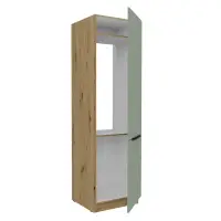 Skříňka na vestavnou chladničku, aquamarine/dub artisan, ARSANY 60 LO-210 2F Kondela (foto 3)
