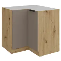 Spodní rohová skříňka, sandgrau/dub artisan, FRISBO 90x90 DN 2F BB Kondela