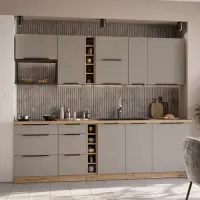 Spodní rohová skříňka, sandgrau/dub artisan, FRISBO 90x90 DN 2F BB Kondela (foto 5)