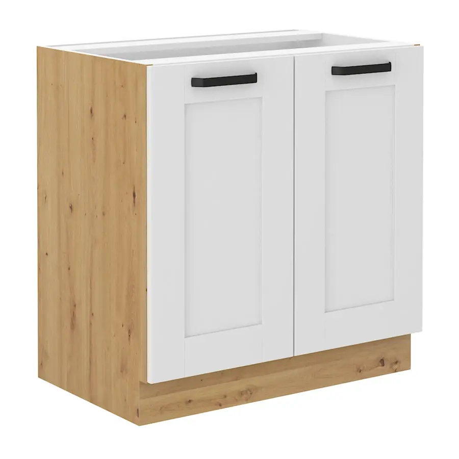 Spodní skříňka LULA 80 D 2F BB – Bílá/dub artisan Kondela (foto 7)