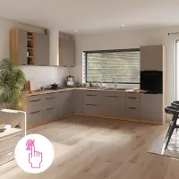 Spodní skříňka na vestavný sporák, sandgrau/dub artisan, FRISBO 60 D GAZ BB Kondela (foto 3)