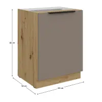 Spodní skříňka, sandgrau/dub artisan, FRISBO 40 D 1F BB Kondela (foto 3)