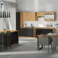 Spodní skříňka se zásuvkami, černý mat / dub artisan, Monro 40 D 3S BB Kondela (foto 3)