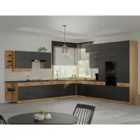 Spodní skříňka, šedá matná / dub lancelot, VEGA 60 D 3S BB Kondela (foto 3)