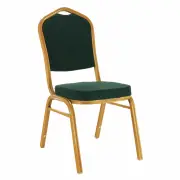 Stohovatelná židle ZINA 3 NEW – Zelená/zlatý nátěr Kondela