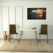 Stůl SANDALF – Černá / Bílá / Square / Marmo ASIRGROUP