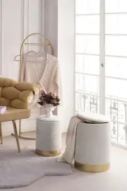 Taburet COMFORT – Set 2 ks / Krémová ASIRGROUP