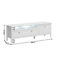 TV stolek 1S1K/160, bílá, OLJE Kondela (foto 4)