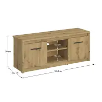 TV stolek 2D/125, dub artisan, AIRON Kondela (foto 3)