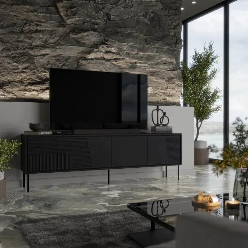 TV stolek ABI – Černá matná/ černá matná Halmar (foto 14)