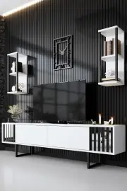 TV stolek CHROME – Line / Bílá / Černá ASG-618BLY1143 ASIRGROUP