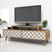 TV stolek CITY – Ořech / Bílá ASIRGROUP