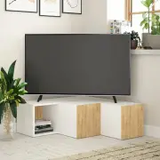 TV stolek COMPACT – Bílá / Dub ASIRGROUP