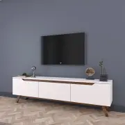 TV stolek D1 TERRA – Bílá / Ořech / 794 ASIRGROUP