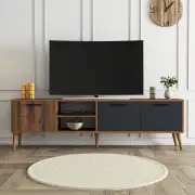 TV stolek EXXEN – Ořech / Antracitová / 1581 ASIRGROUP