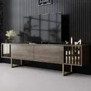 TV stolek GOLD – Line / Ořech / Zlatá ASIRGROUP