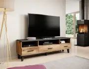 TV stolek LOTTA 180 cm – Dab wotan/černá Halmar