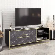 TV stolek POLKA – Zlatá / Černá ASIRGROUP