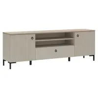 TV stolek, šedohnědá Taupe/dub silverjack, DOMCA 2D1S Kondela