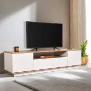 TV stolek VERAMONT – Bílá / Dub ASIRGROUP